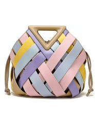 Austin Blaze Daphne pastel multi woven leather top handle handba