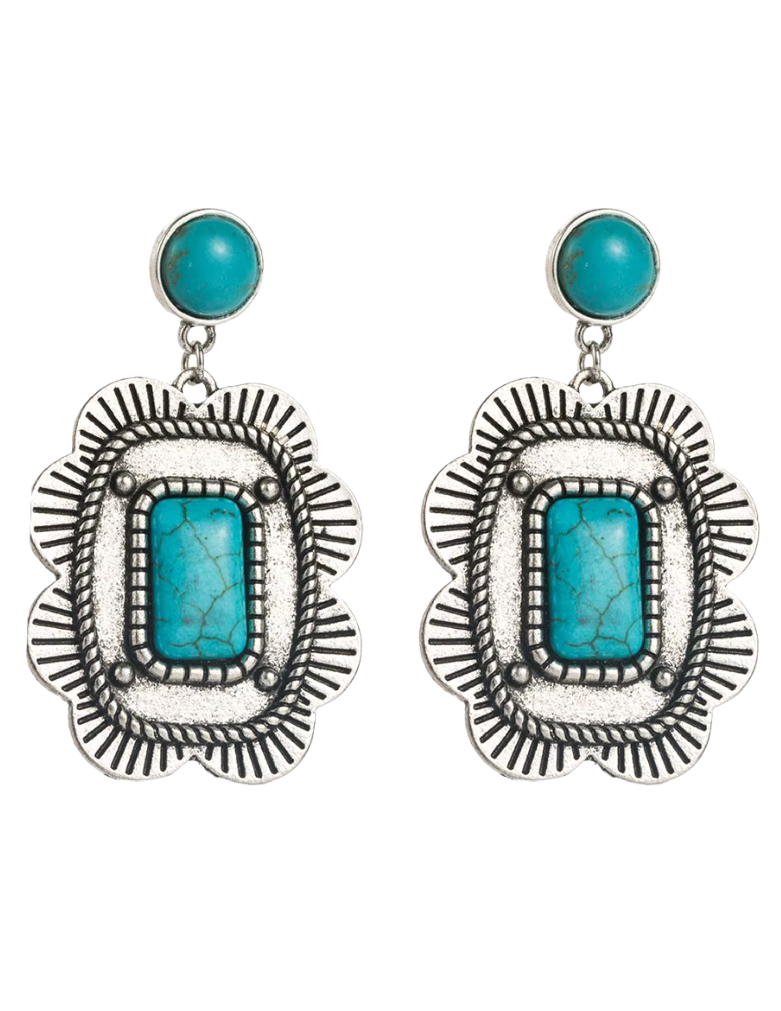 Austin Blaze Delia Turquoise Concho Earrings