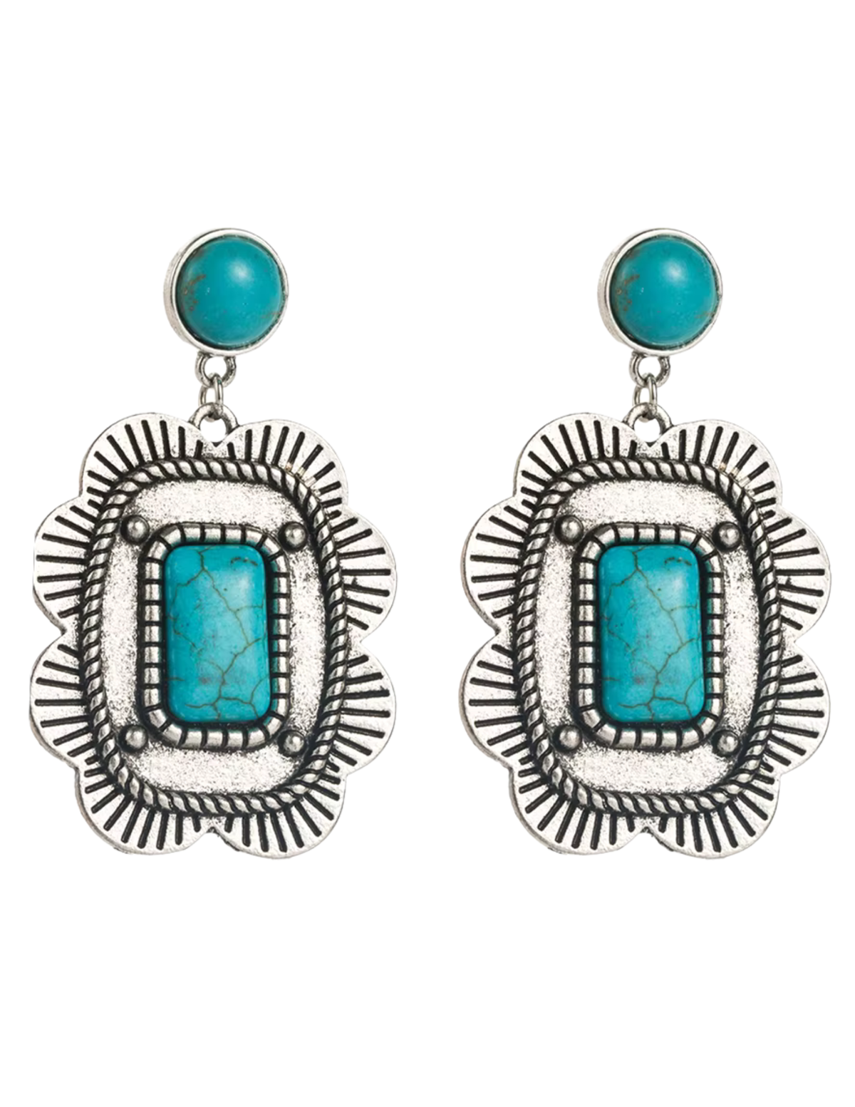 Austin Blaze Delia Turquoise Concho Earrings