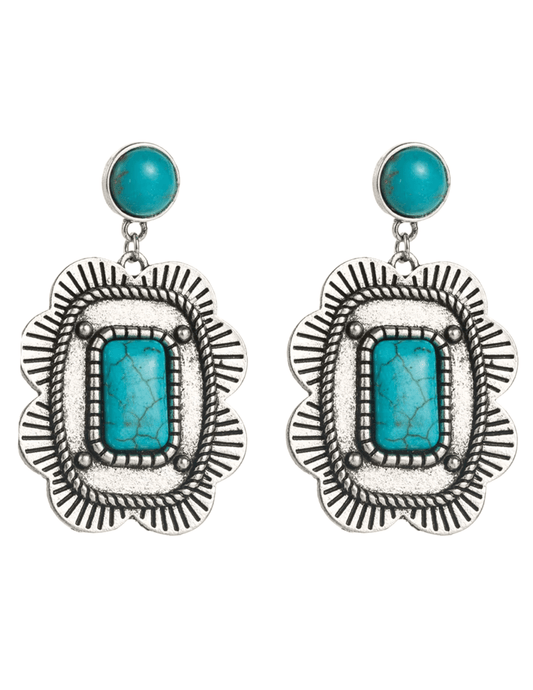 Austin Blaze Delia Turquoise Concho Earrings