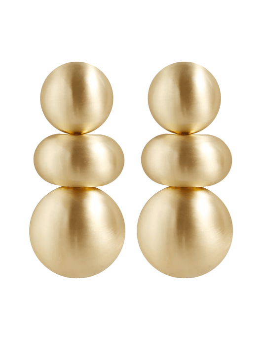 Austin Blaze Eliza statement earrings in brushed matte gold 