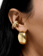 Austin Blaze Ember CZ Ear Cuff in Gold on model