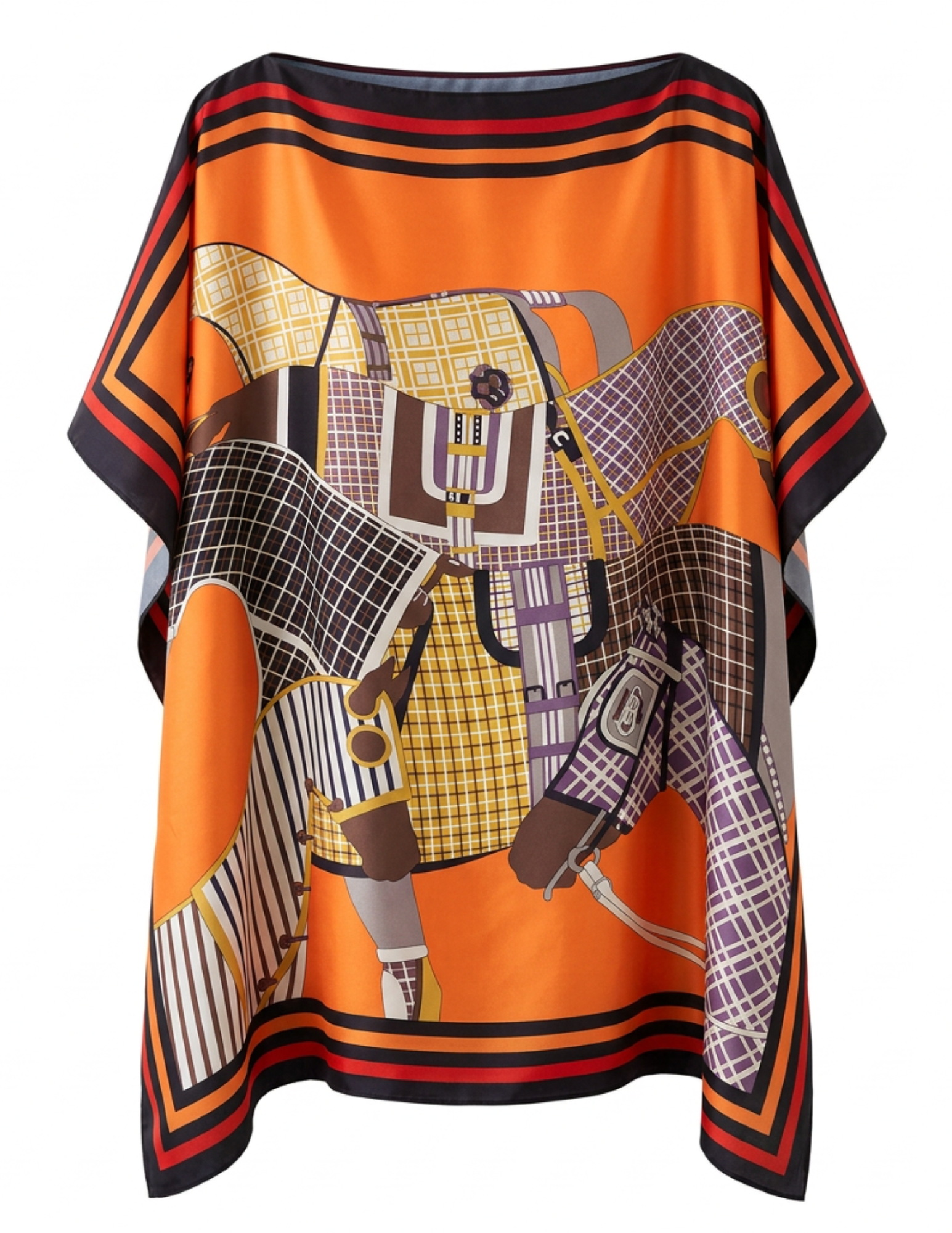 Austin Blaze Geri Scarf Top in Orange Multi