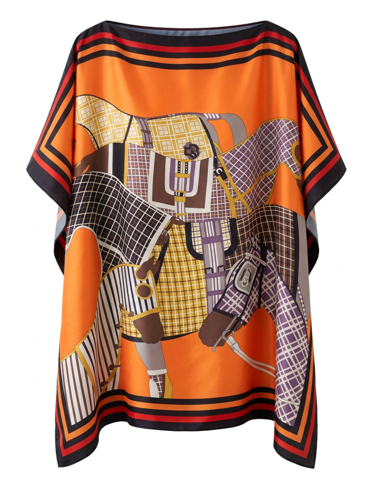 Austin Blaze Geri Scarf Top in Orange Multi