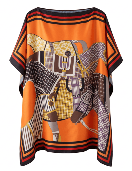 Austin Blaze Geri Scarf Top in Orange Multi