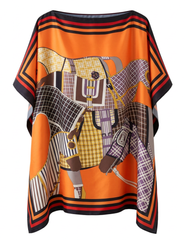 Austin Blaze Geri Scarf Top in Orange Multi