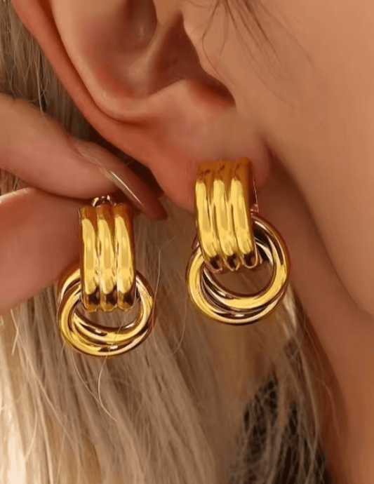 Austin Blaze Corinne double knot earrings in gold-tone metal