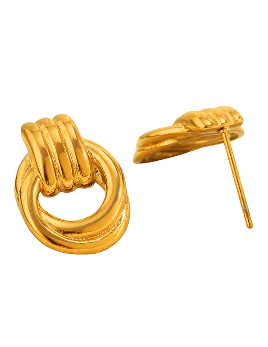 Austin Blaze Corinne double knot earrings in gold-tone metal