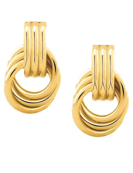 Austin Blaze Corinne double knot earrings in gold-tone metal