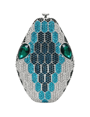 Austin Blaze Khaleesi Snake Clutch in Blue Multi,
