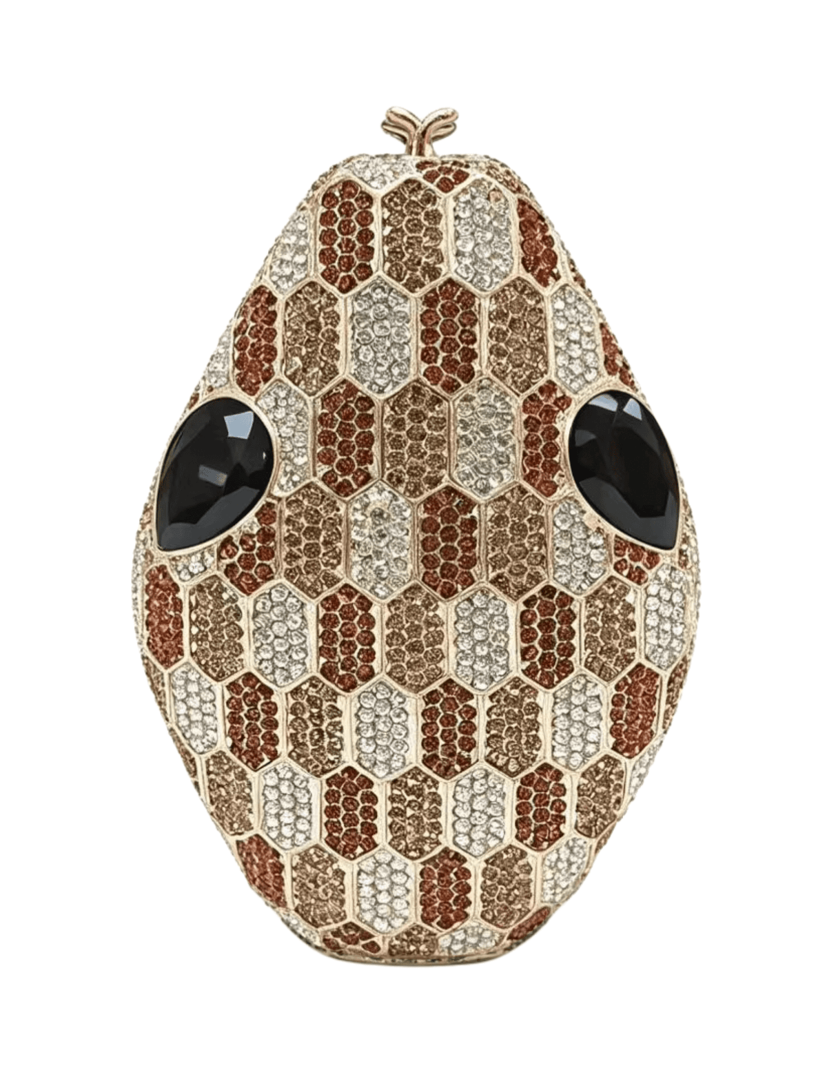 Austin Blaze Khaleesi Embellished Snake Clutch in Brown Gold Multi