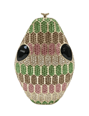 Shop the Austin Blaze Khaleesi Snake Clutch in Pink Green Multi