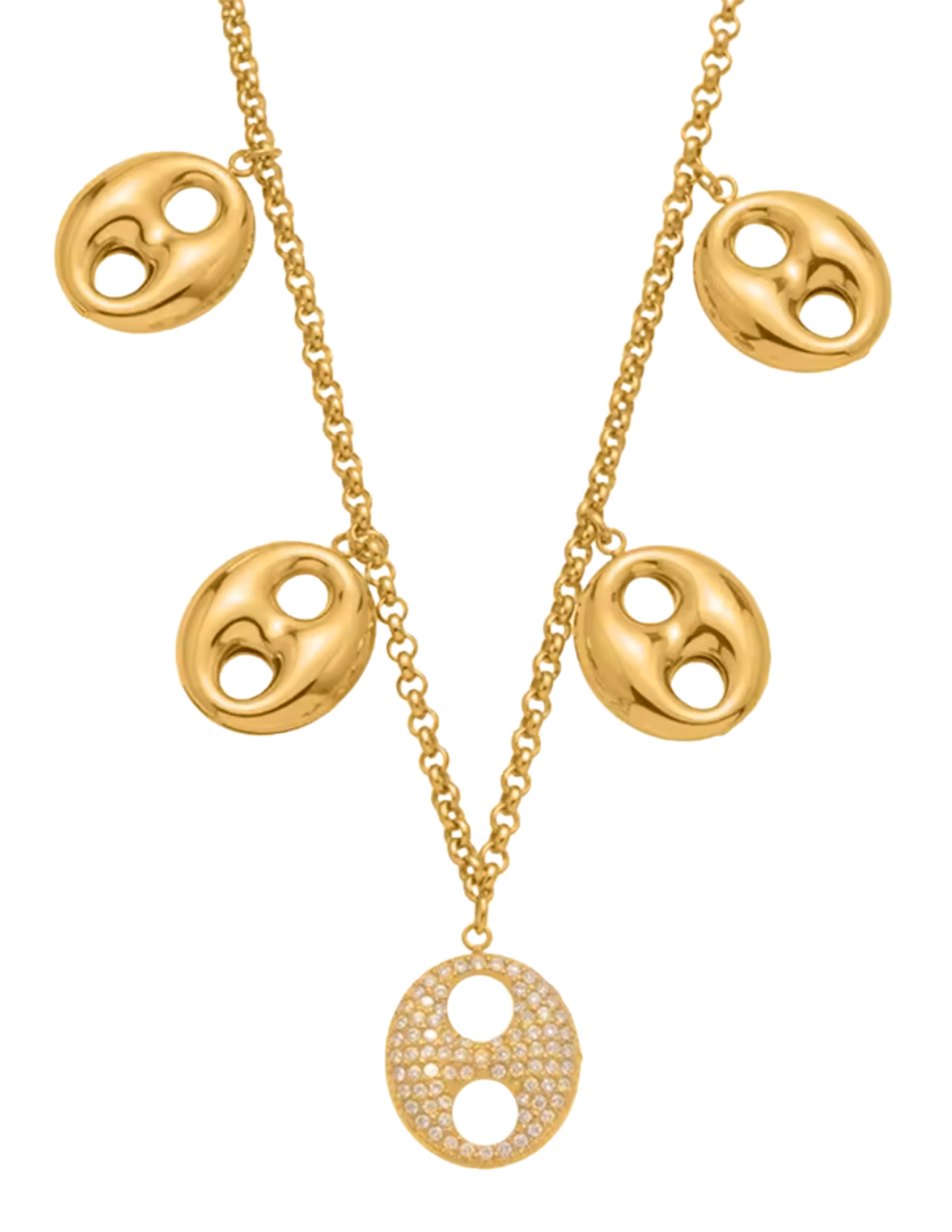 Austin Blaze Lisette pig nose necklace in gold