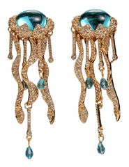 Austin Blaze Luz Statement Earrings Gold & Aqua | Steven Dann