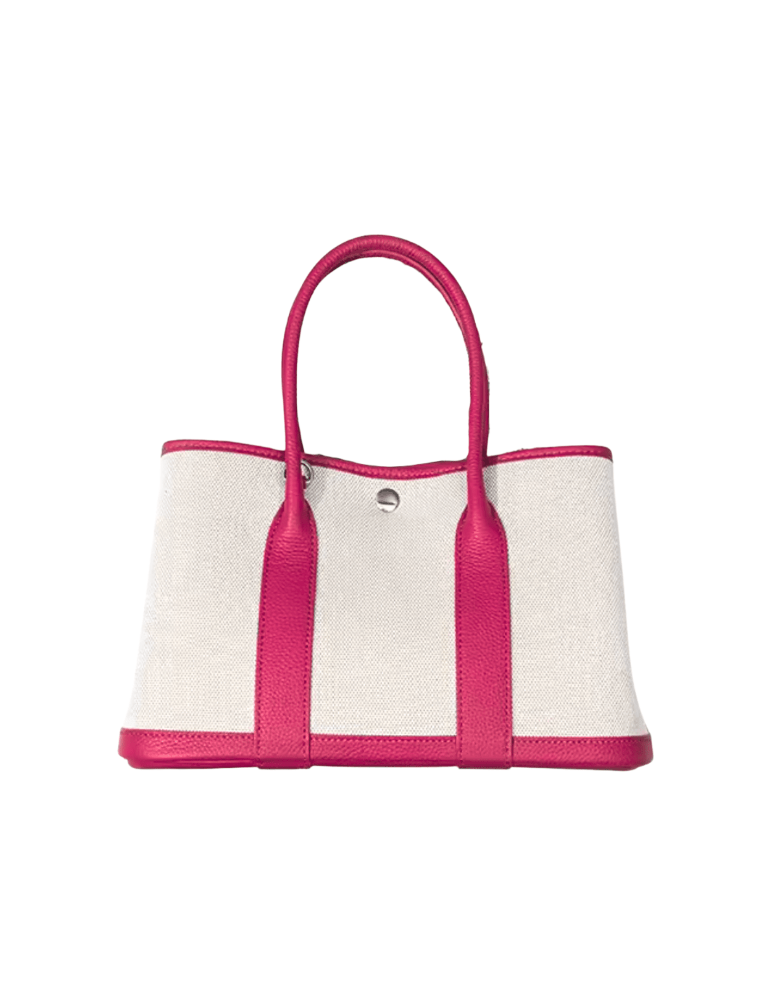 Austin Blaze Magnolia 25 canvas leather tote in ecru and fuchsia