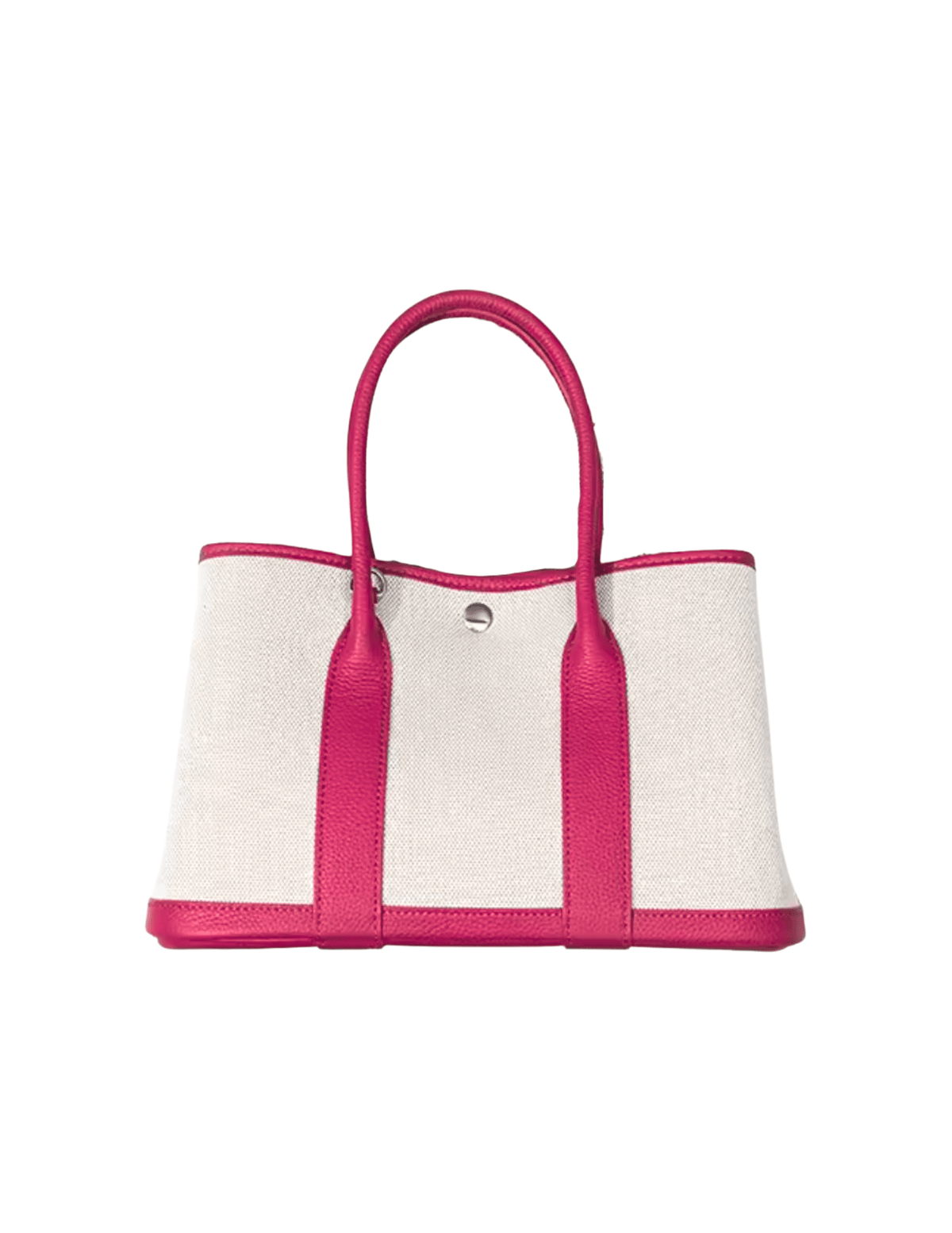 Austin Blaze Magnolia 25 canvas leather tote in ecru and fuchsia