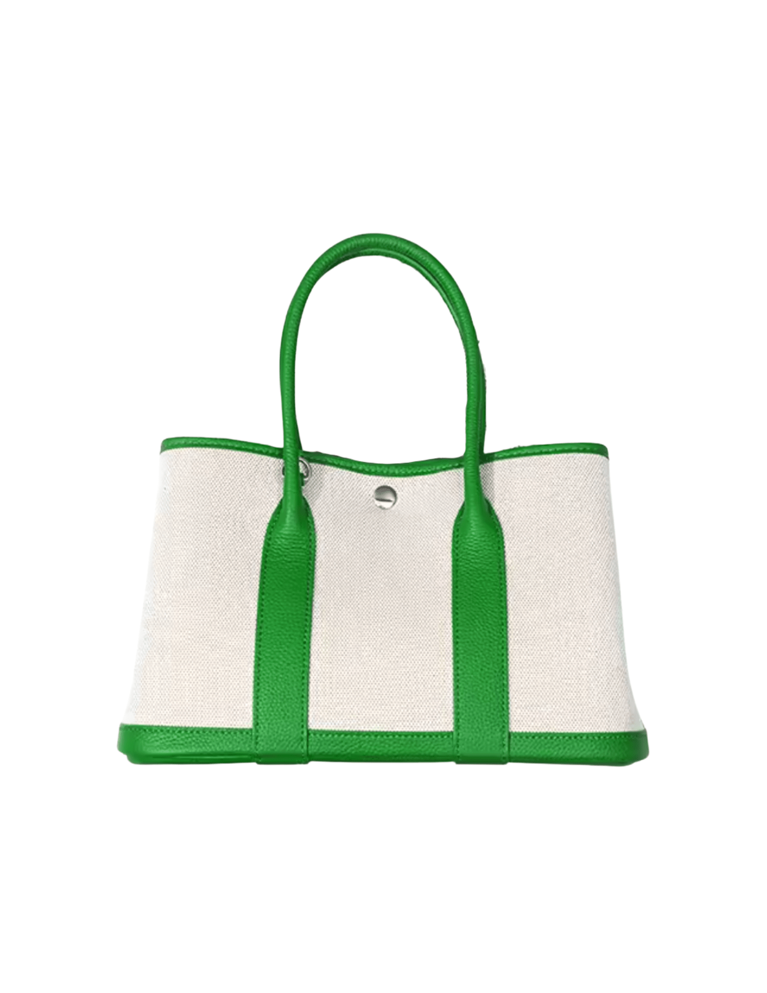 Austin Blaze Magnolia 25 canvas leather tote in ecru and kelly green