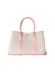 Austin Blaze Magnolia 25 canvas leather tote in ecru and pink