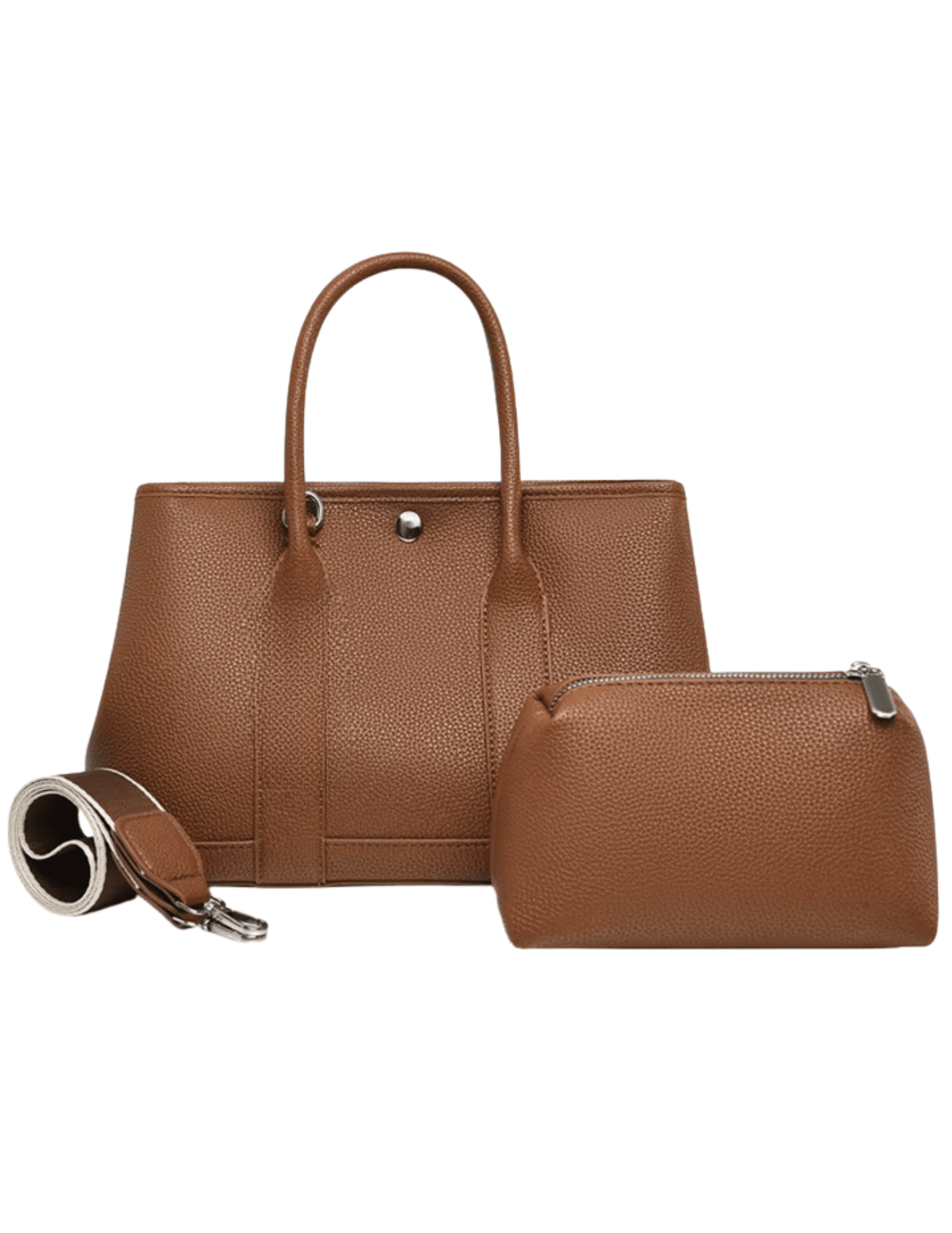 Austin Blaze Magnolia 31 Leather Tote in Saddle pouch and strap