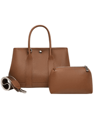 Austin Blaze Magnolia 31 Leather Tote in Saddle pouch and strap