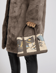 Austin Blaze - Austin Blaze Small Printed Linen Leather Tote - Buy Online