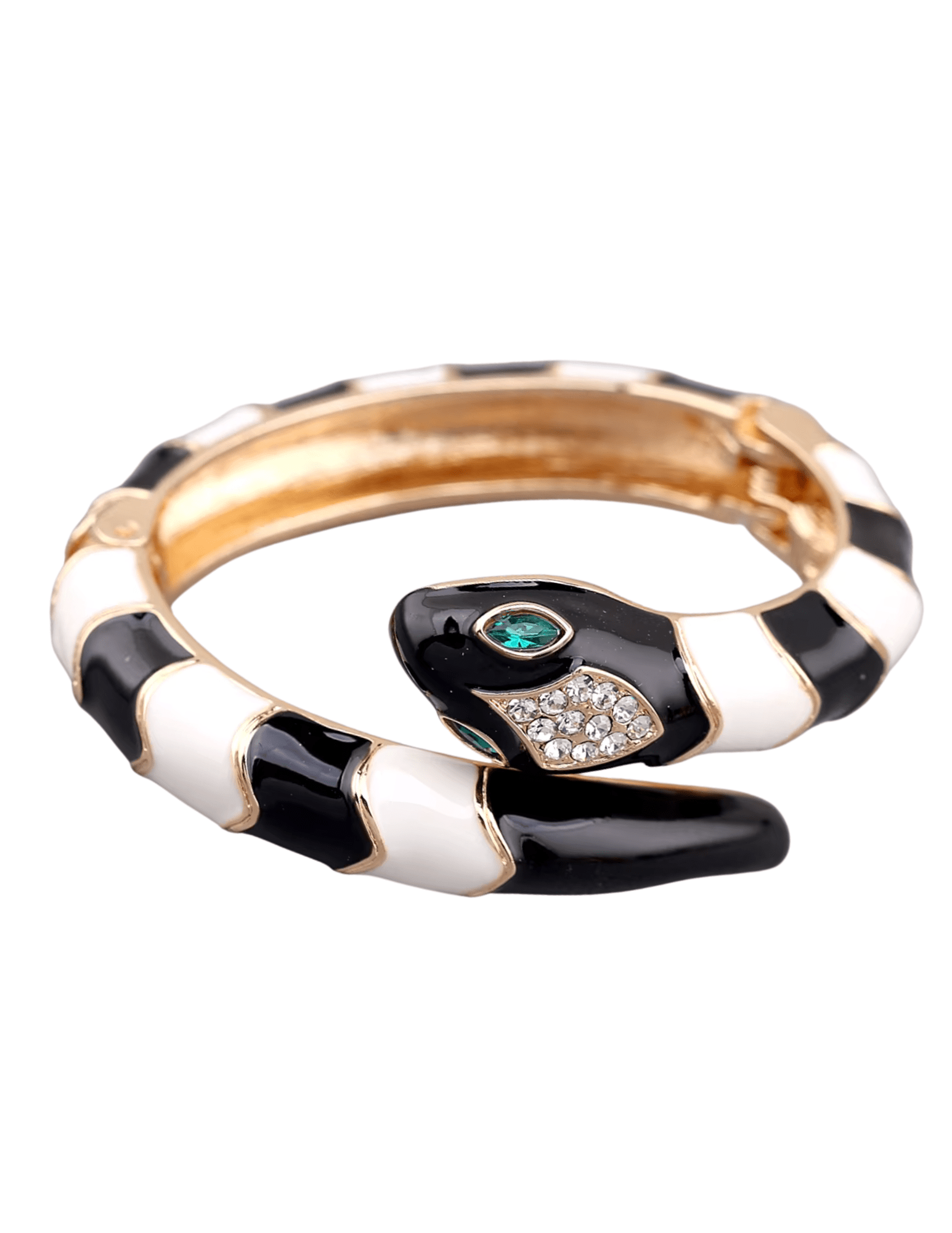 Austin Blaze Mamba wrap bracelet in black and white enamel snake design
