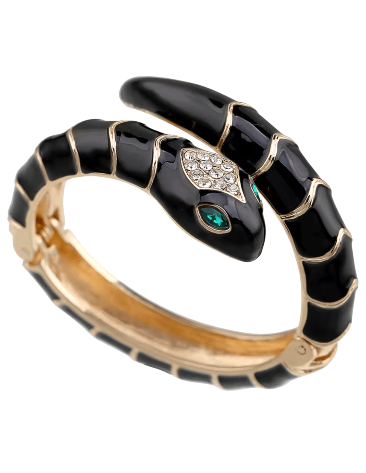 Austin Blaze Mamba wrap bracelet in black and white enamel snake design