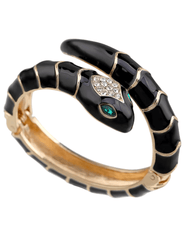 Austin Blaze Mamba wrap bracelet in black and white enamel snake design