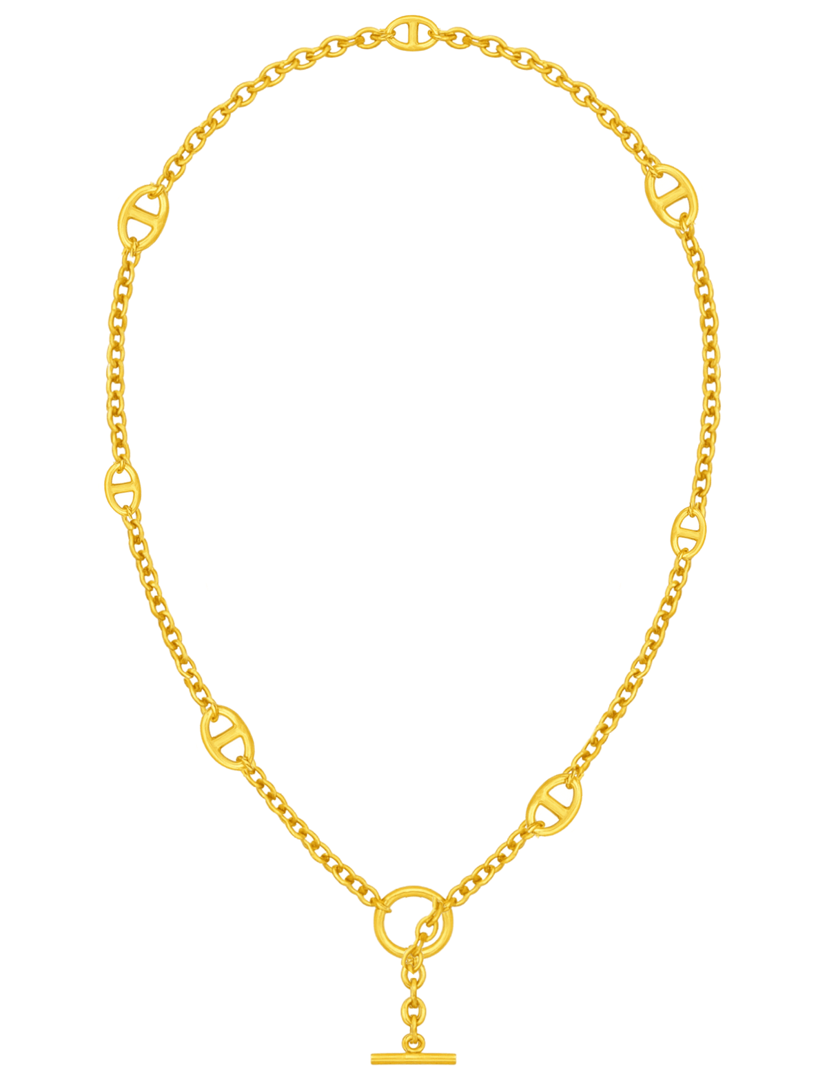 "Austin Blaze Marina 80cm gold toggle necklace with anchor chain design"