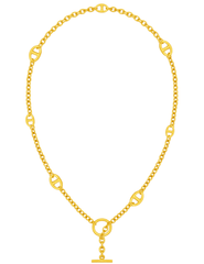 "Austin Blaze Marina 80cm gold toggle necklace with anchor chain design"