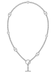 "Austin Blaze Marina 80cm silver toggle necklace with anchor chain design"