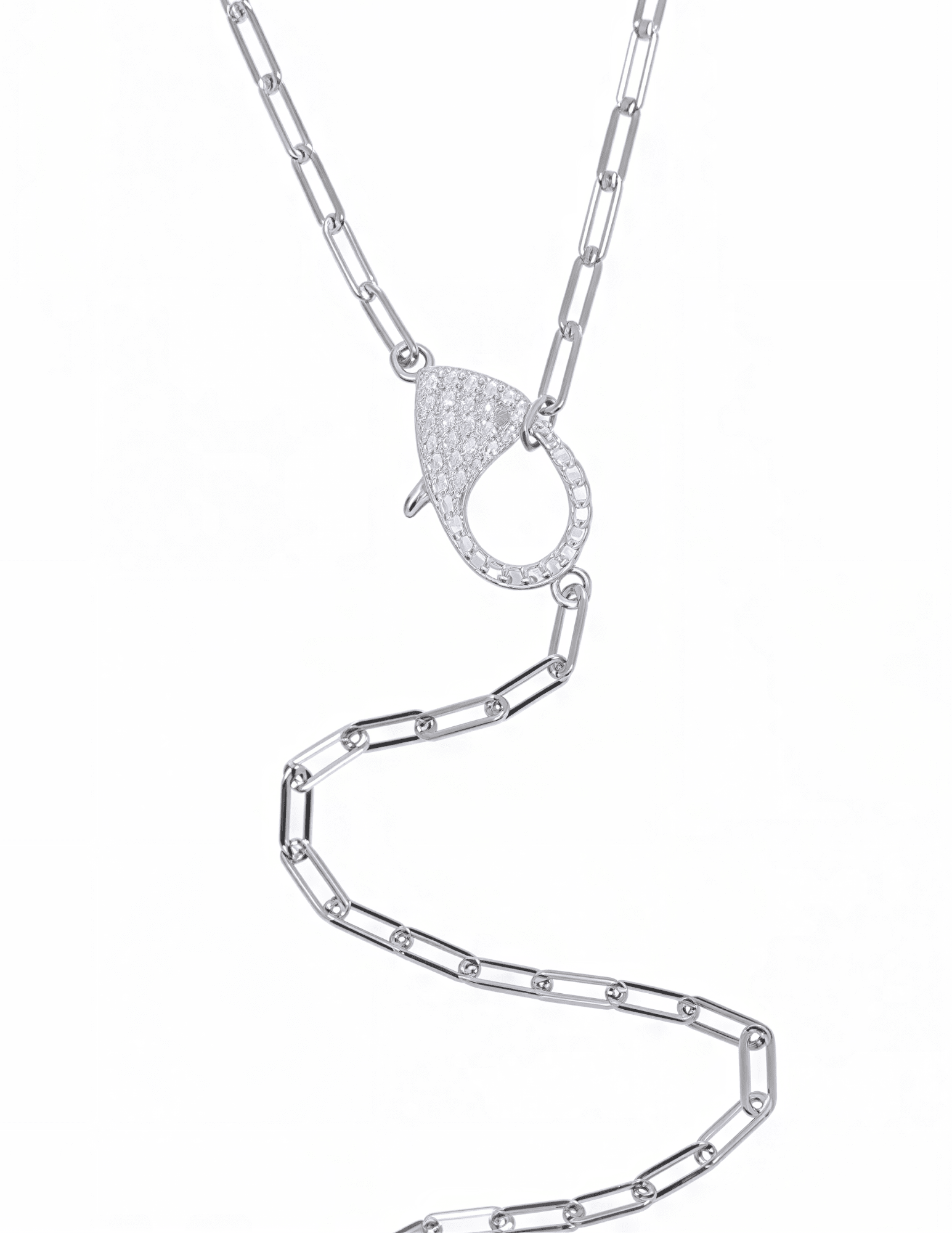 Austin Blaze Melissa Silver Lariat Necklace close-up