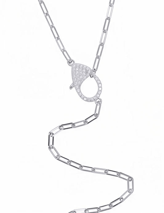 Austin Blaze Melissa Silver Lariat Necklace close-up