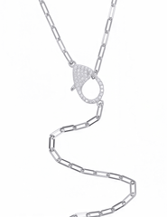 Austin Blaze Melissa Silver Lariat Necklace close-up