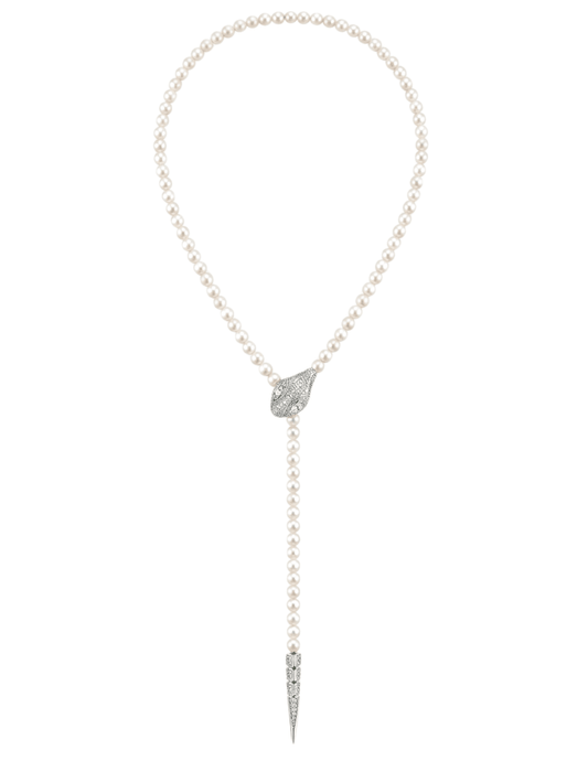 Austin Blaze Paola Pearl Serpent Lariat Necklace