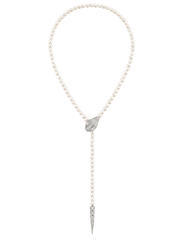 Austin Blaze Paola Pearl Serpent Lariat Necklace