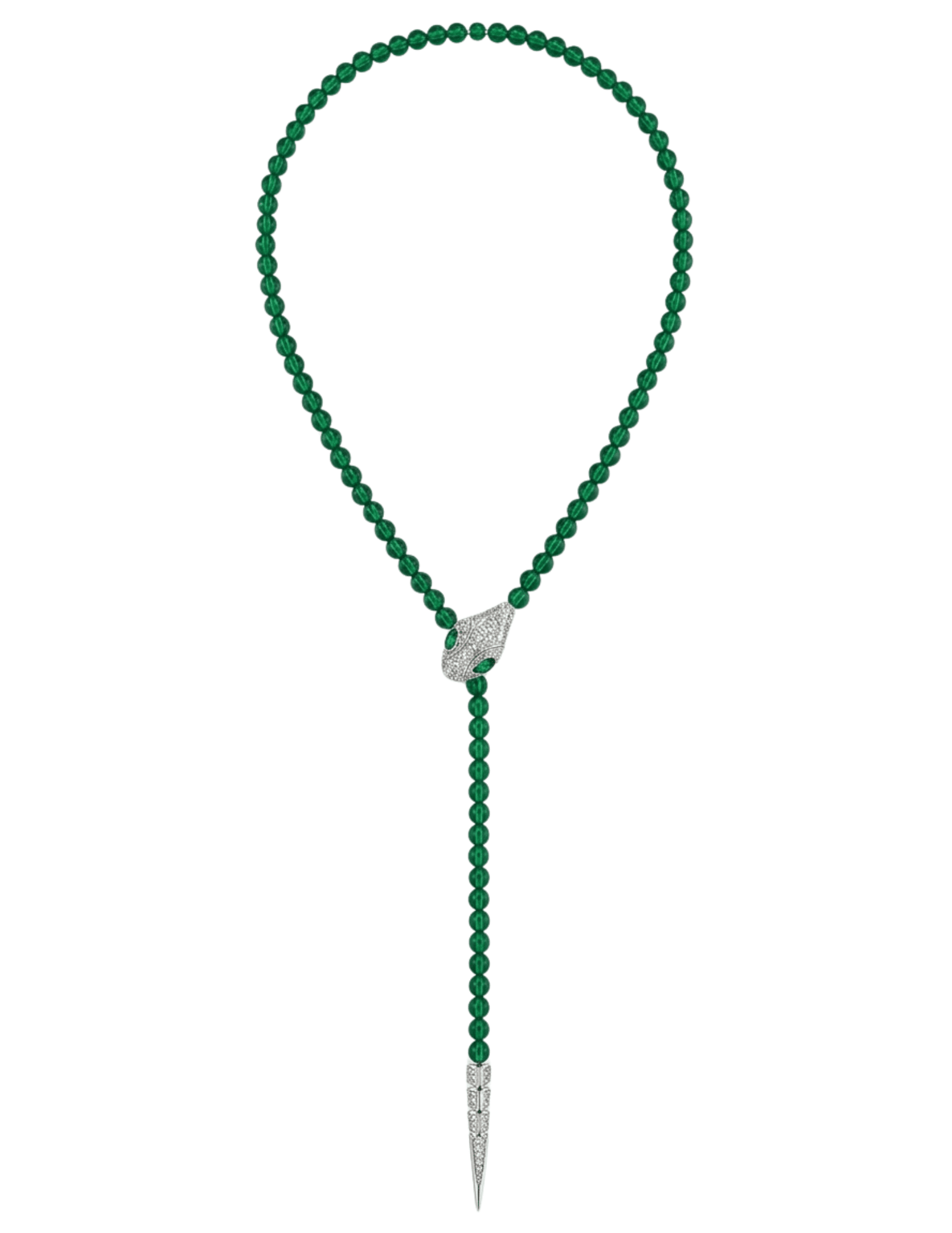 Austin Blaze Paola Serpent Lariat Necklace in Green