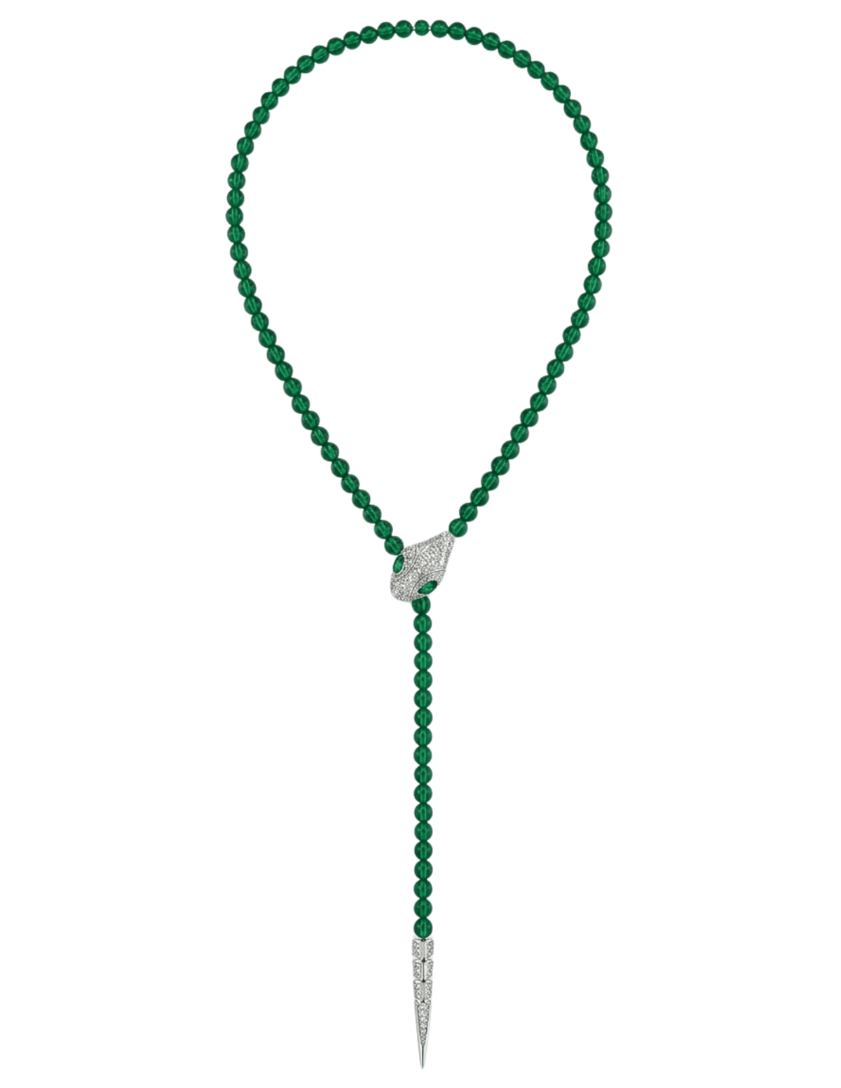 Austin Blaze Paola Serpent Lariat Necklace in Green