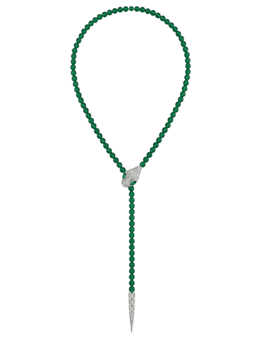 Austin Blaze Paola Serpent Lariat Necklace in Green