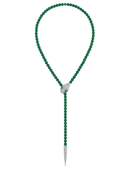 Austin Blaze Paola Serpent Lariat Necklace in Green