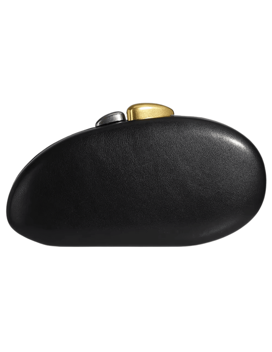 Austin Blaze Pimm sculptural clutch in black vegan leather