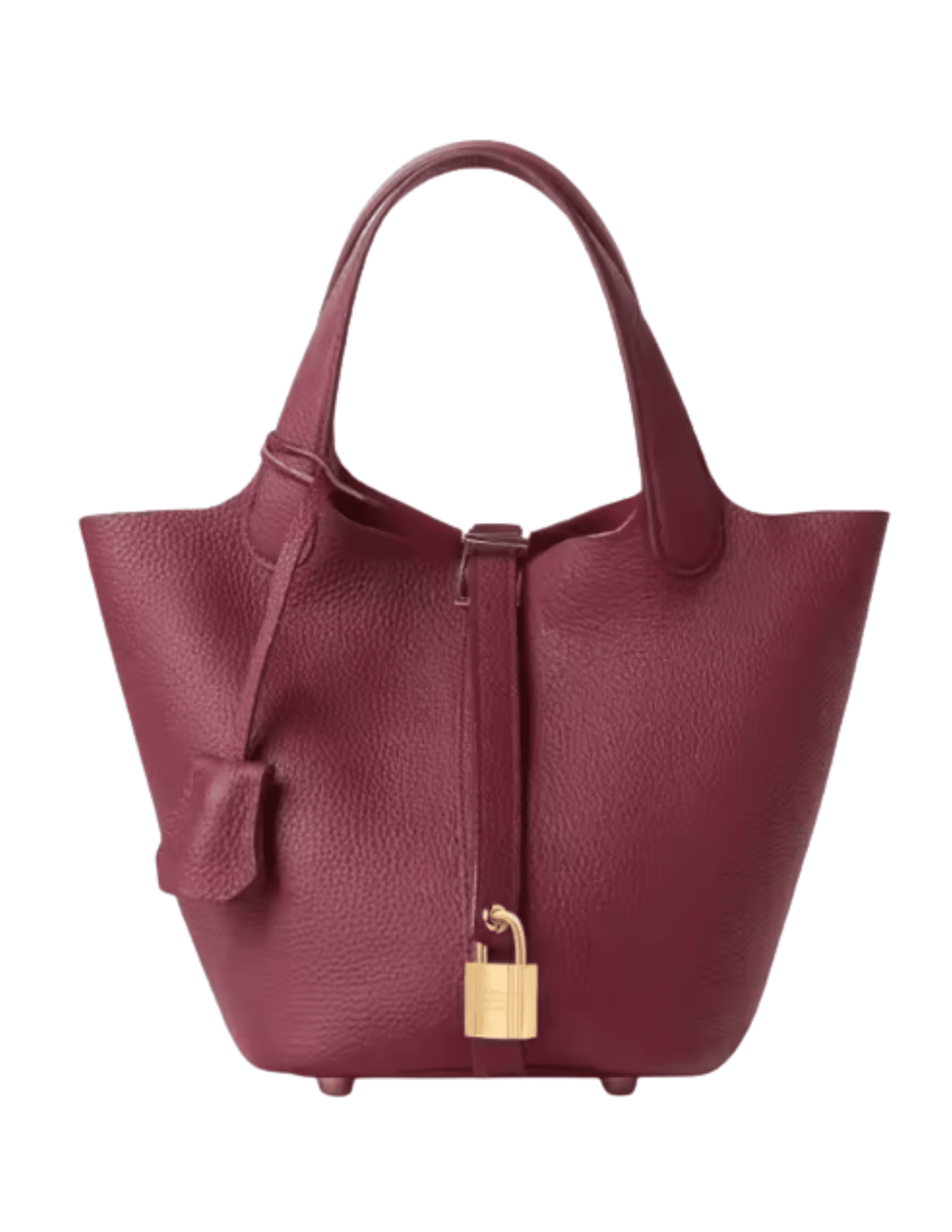 Front view of Austin Blaze Pippa Leather Basket Bag in Garnet