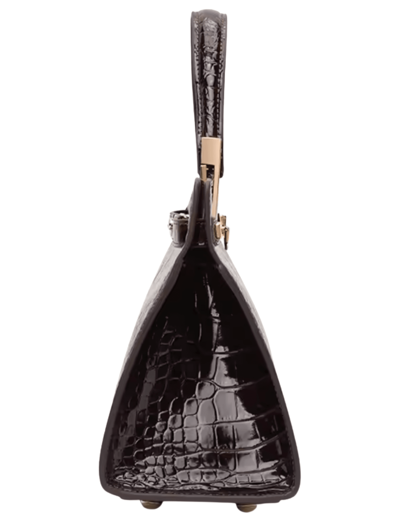 Austin Blaze Reagan Leather Top Handle Bag in Espresso Croc side