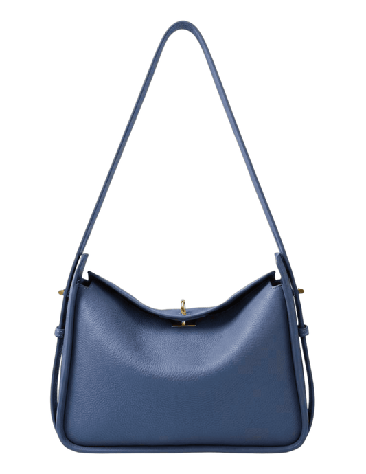 Austin Blaze Remi leather shoulder bag in dusty blue with adjustable strap