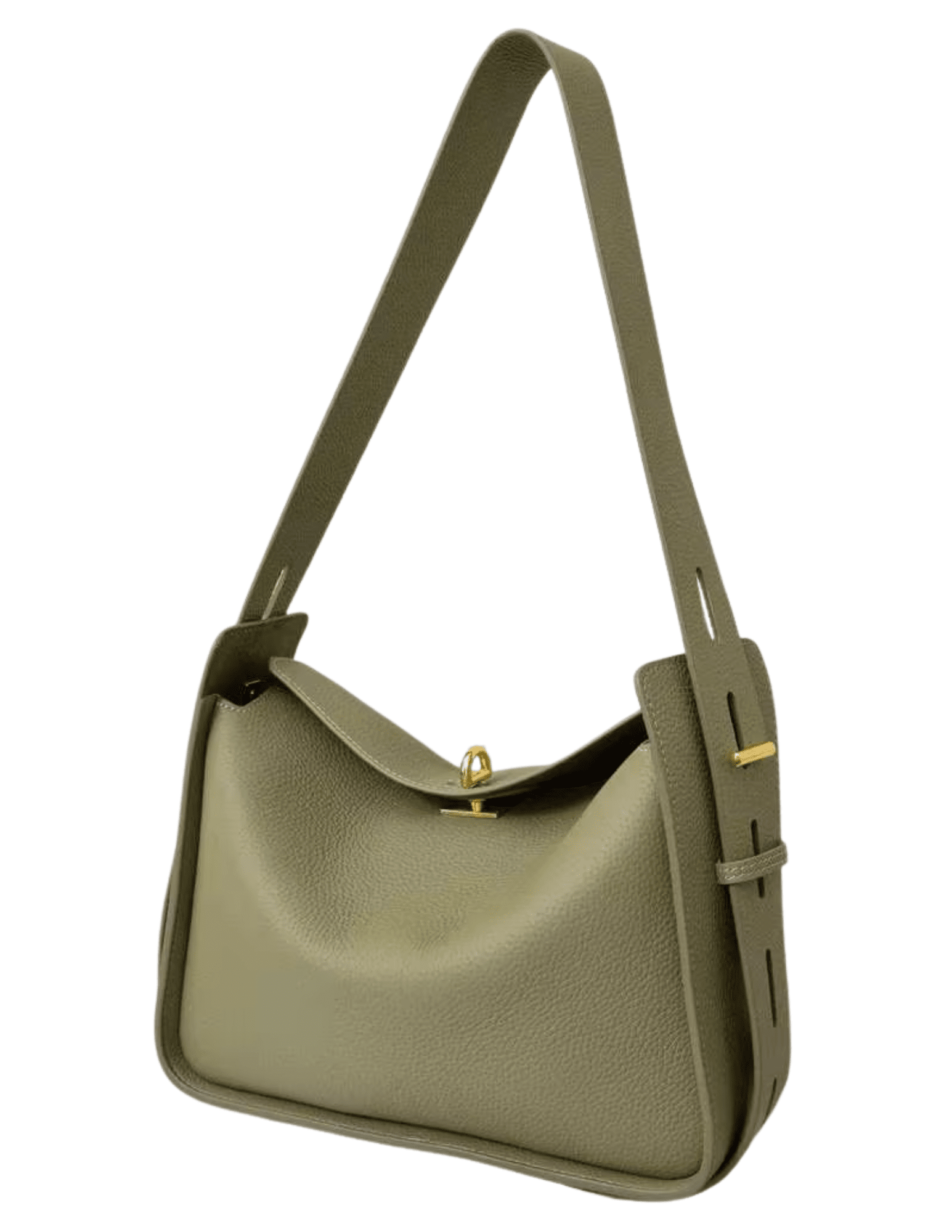 Austin Blaze olive leather shoulder bag with gold-tone hardware