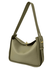 Austin Blaze olive leather shoulder bag with gold-tone hardware