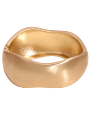 Austin Blaze Ria wavy chunky cuff bracelet in brushed gold sculptural asymmetrical design