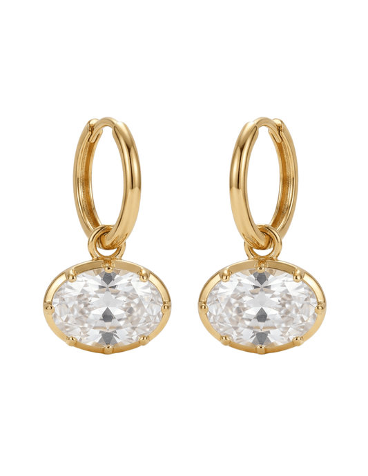 Austin Blaze Rylie CZ Huggie Earrings Gold | Steven Dann