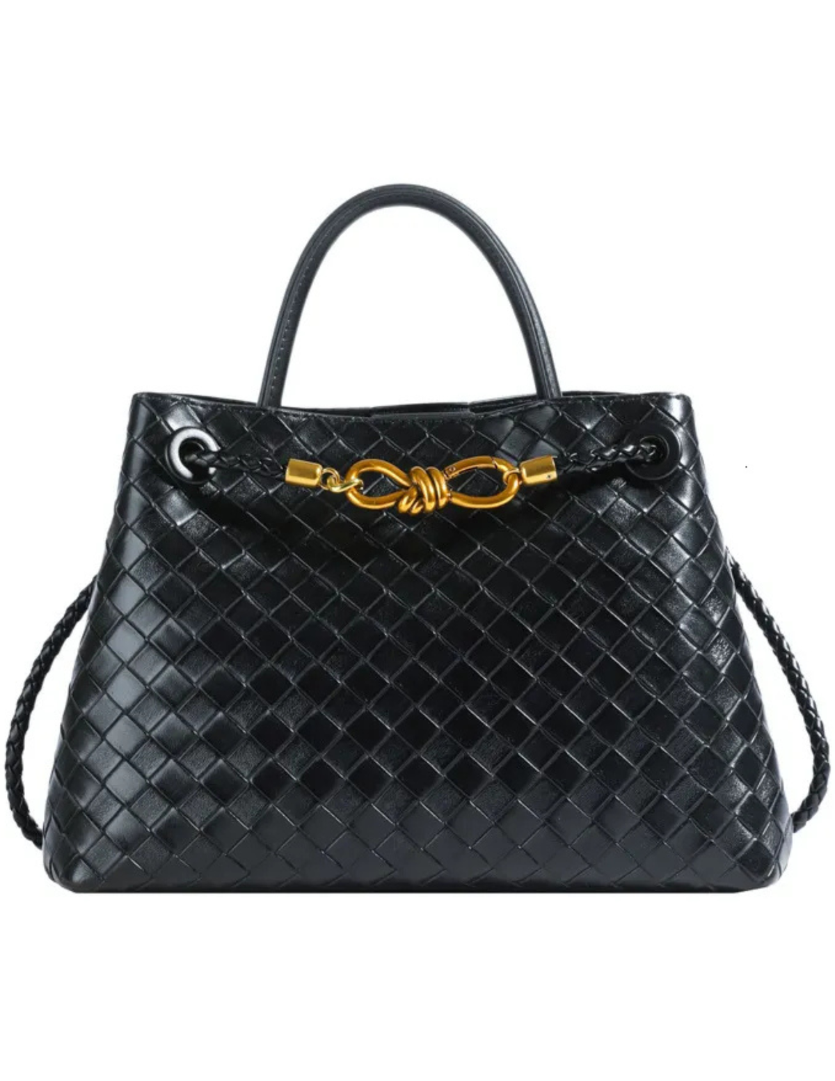 Austin Blaze Sabina Woven Leather Bag Black
