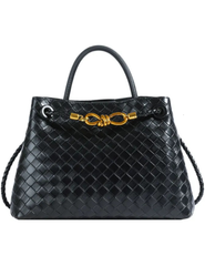 Austin Blaze Sabina Woven Leather Bag Black